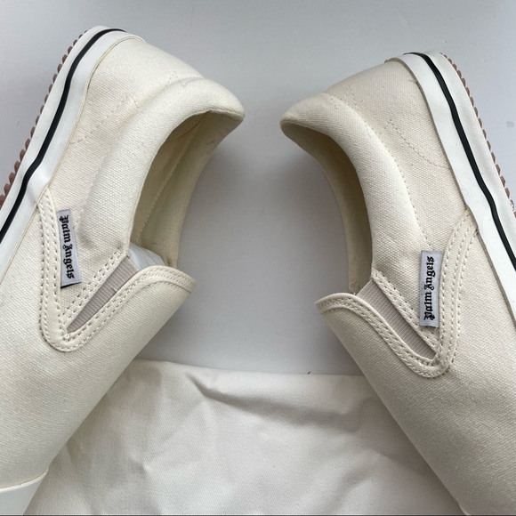 Palm angels women's off-white square low top vulcanized sneakers 40 10 slip on - Picture 15 of 15